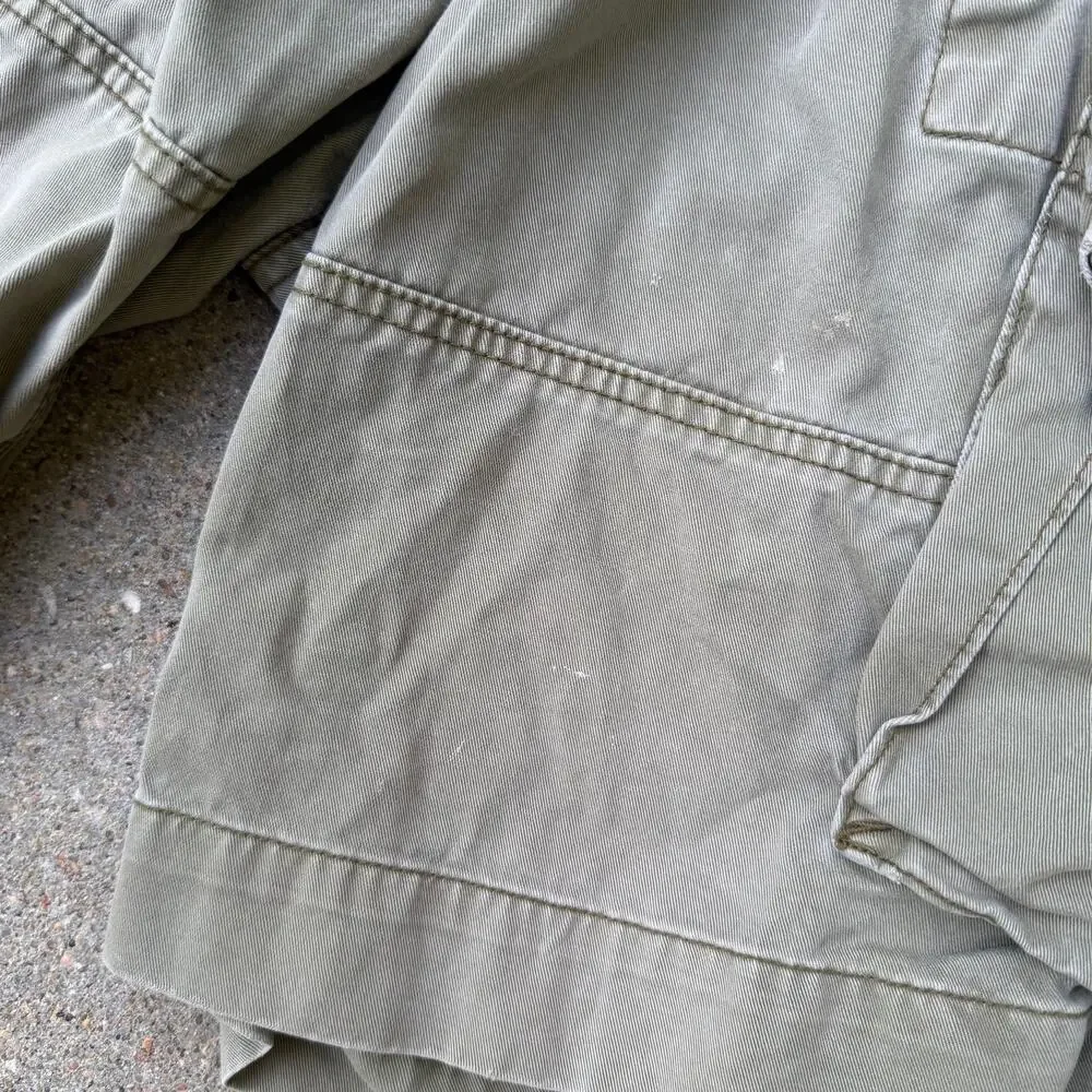 Y2K Polo Ralph Lauren Khaki Tan Olive Paratrooper Cargo Shorts Size 34